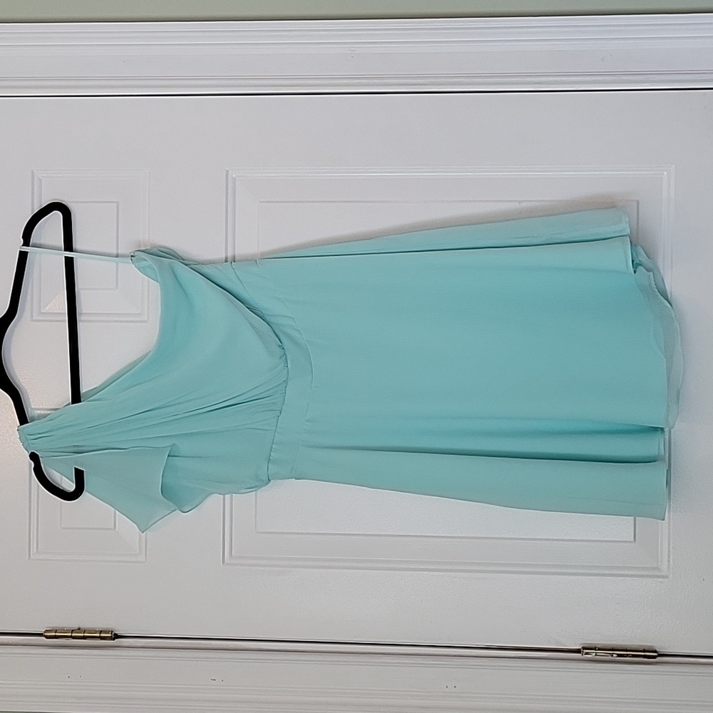 NWT WHBM One-Shoulder Light Aqua Dress